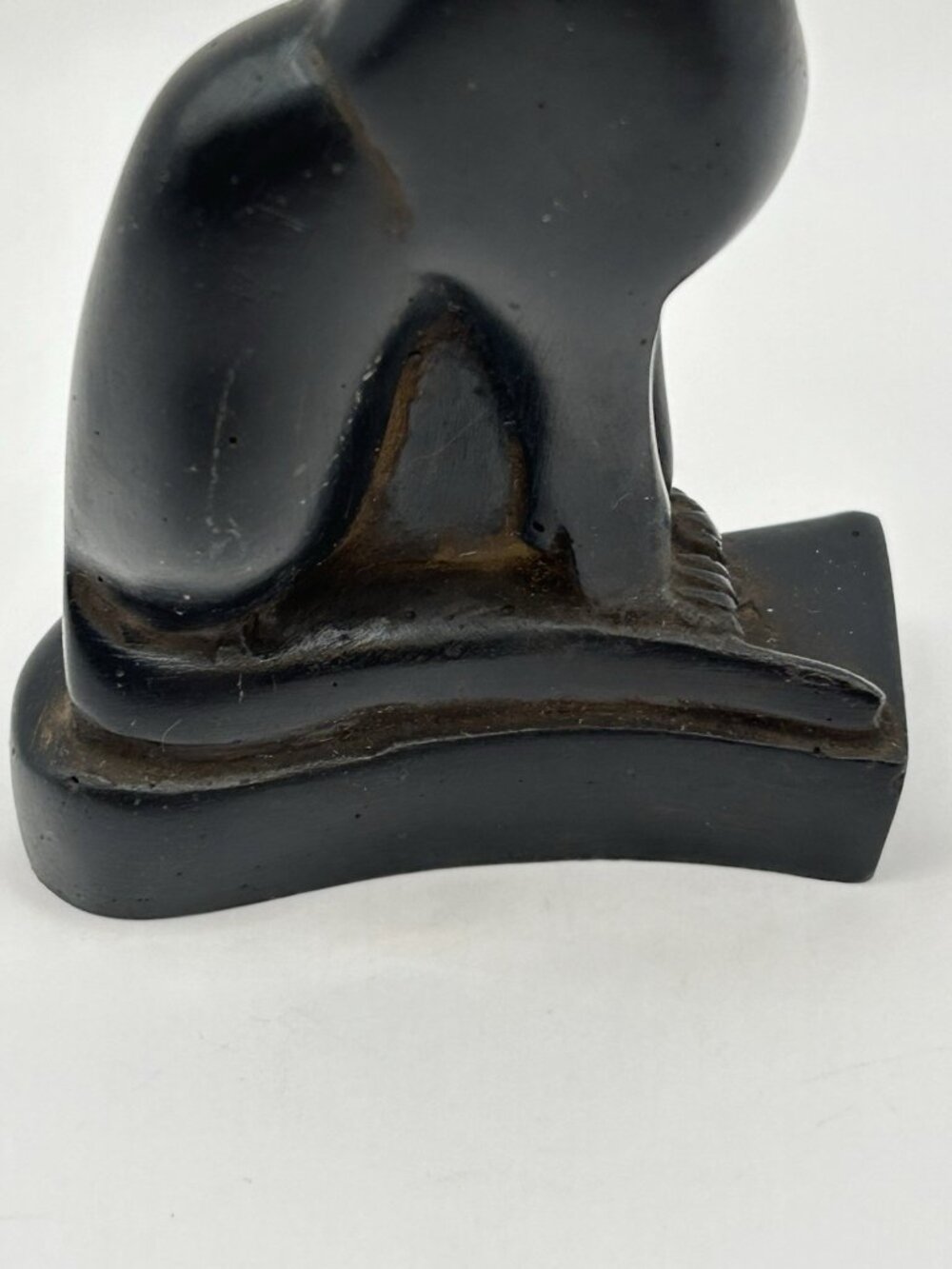 Vintage Egyptian Bastet Cat Figurine Black Carved Resin Statue 4” Retro Witchy - Picture 14 of 16